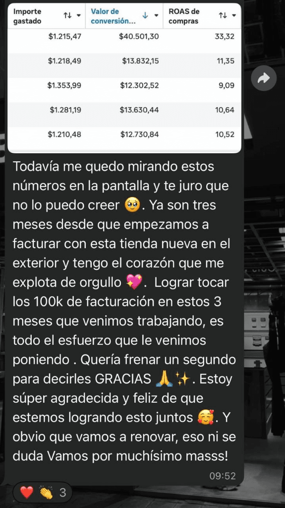 Reseña de cliente — 100K de facturación en 3 meses